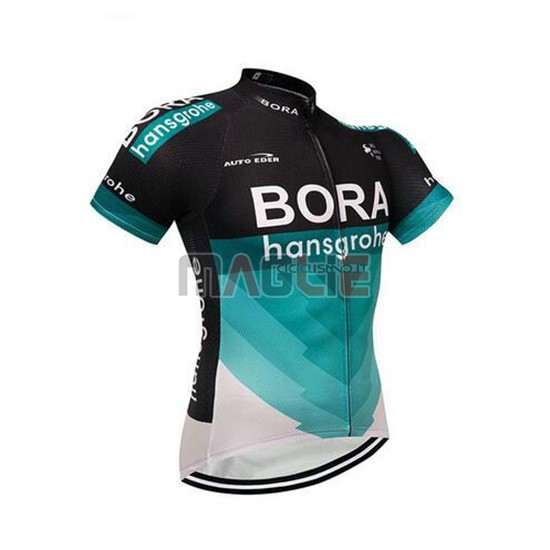 2018 Maglia Bora Manica Corta Nero e Teal